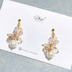 春ピアス お花 パール シンプル ピアス ／イヤリング