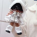 着せ替え人形洋服 30cm 着せ替えぬいぐるみ用服 いつぬい人形服 綿人形衣装 ドールウェア アクセサリー ホワイトゴシックパンクスーツ
