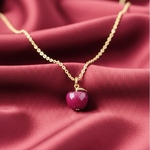 【Jewel Apple】　愛の守護石ルビー💎原石　【7月誕生石】ネックレス　16KGP・本ロジウム金属アレルギー対応　選べるシルバー・ゴールド仕上げ　ミャンマー🇲🇲(旧ビルマ)産　高品質な天然ルビー