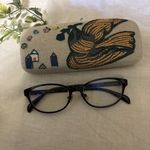 ✳︎ ハンドメイド★ミナペルホネンfollowing day刺繍メガネケース 生成りリネン