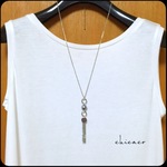 ★SALE コットンパールのフリンジネックレス　リッチグレー