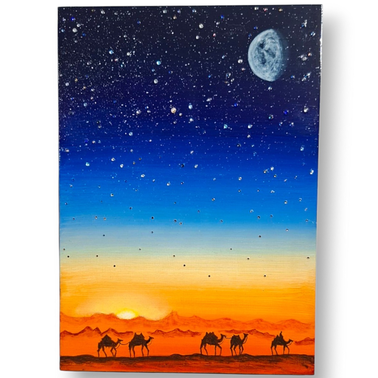 ナイトジュエルアート⭐夕暮れの砂漠(ラクダ)