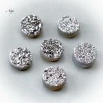 ドゥルージーアゲート ラウンド カボション6×6mm シルバーコーティング 2粒  天然石パーツ販売