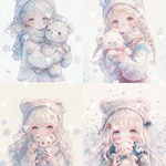 3710雪の結晶4種ステッカー２