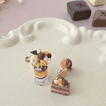 オレンジチョコパフェ＆オレンジチョコケーキのイヤリング