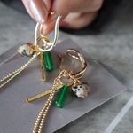 組み合わせ自由♢ マレー翡翠×ダルメシアンジャスパー♢earring or pierce  
