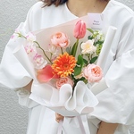 韓国っぽ♡笑顔の花束/送別 卒業 入学 ホワイトデー/チューリップ入り/アーティフィシャルフラワー 造花