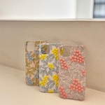 Androidケース　ミモザ刺繍ぷっくりフラワー　全6色