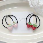 【送料無料】大人気♡いちごのヘアゴム ＊ キッズ ＊ ベビー ＊ 子ども ＊ 赤 ＊ レッド ＊ ピンク ＊ レジン