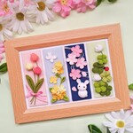 季節のフレーム飾り≪春の花≫＊ちりめんつまみ細工