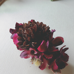 秋色マムと秋桜のバレッタ(purple)