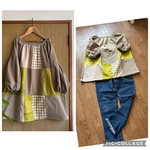 natural*パッチ風ラグランチュニック**ベージュ