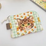 コヤンイサムチョン❤︎レトロな猫柄　パッチワークのL字ファスナーポーチ