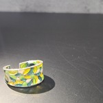 【限定】イヤーカフ　指輪　指に纏うステンドグラス(花)　フリーサイズ　ミモザ　春