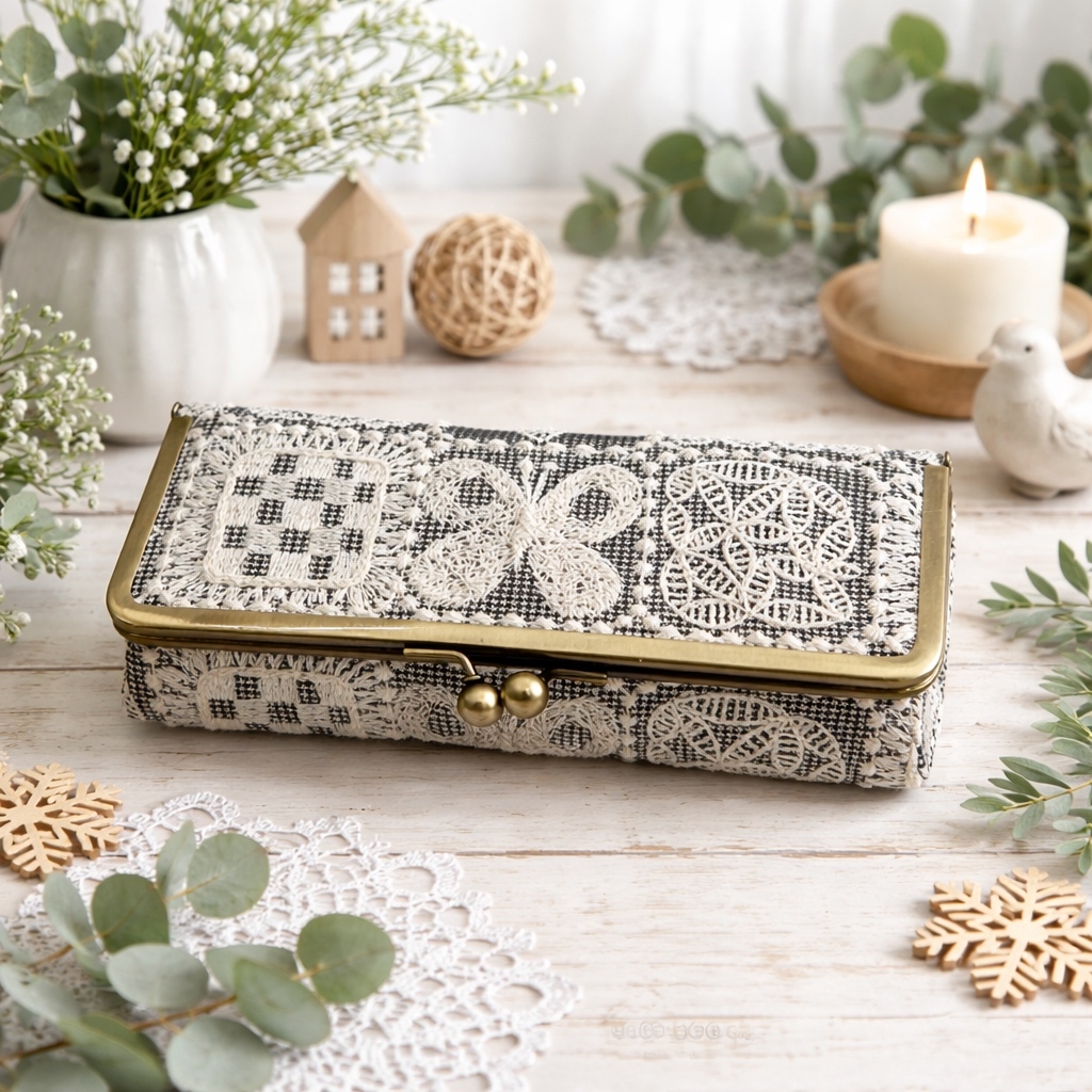 forest tile ボックスがま口・大（18cm）｜ミナペルホネン