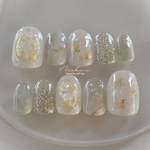 mimosa nuance｜ネイルチップ　ミモザ　ブライダル　結婚式　成人式　花嫁　オケージョン　上品　ウェディング　卒業　春　フラワー　押し花