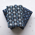 【再販14🫧】インド刺繍生地で仕立てた特別な『文庫本専用』ブックカバー【グリッドフラワー小】