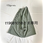 専用出品〜4LcottonノーカラーAラインコート☆セージ