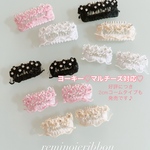 【小さめサイズの子対応コーム】小型犬用リボン　ペット用アクセサリー♡モノトーンshiningコーム|ヨーキー　マルチーズ シーズ対応|落ちてくる毛を留めるパッチンピン|撮影会　トリミング後に