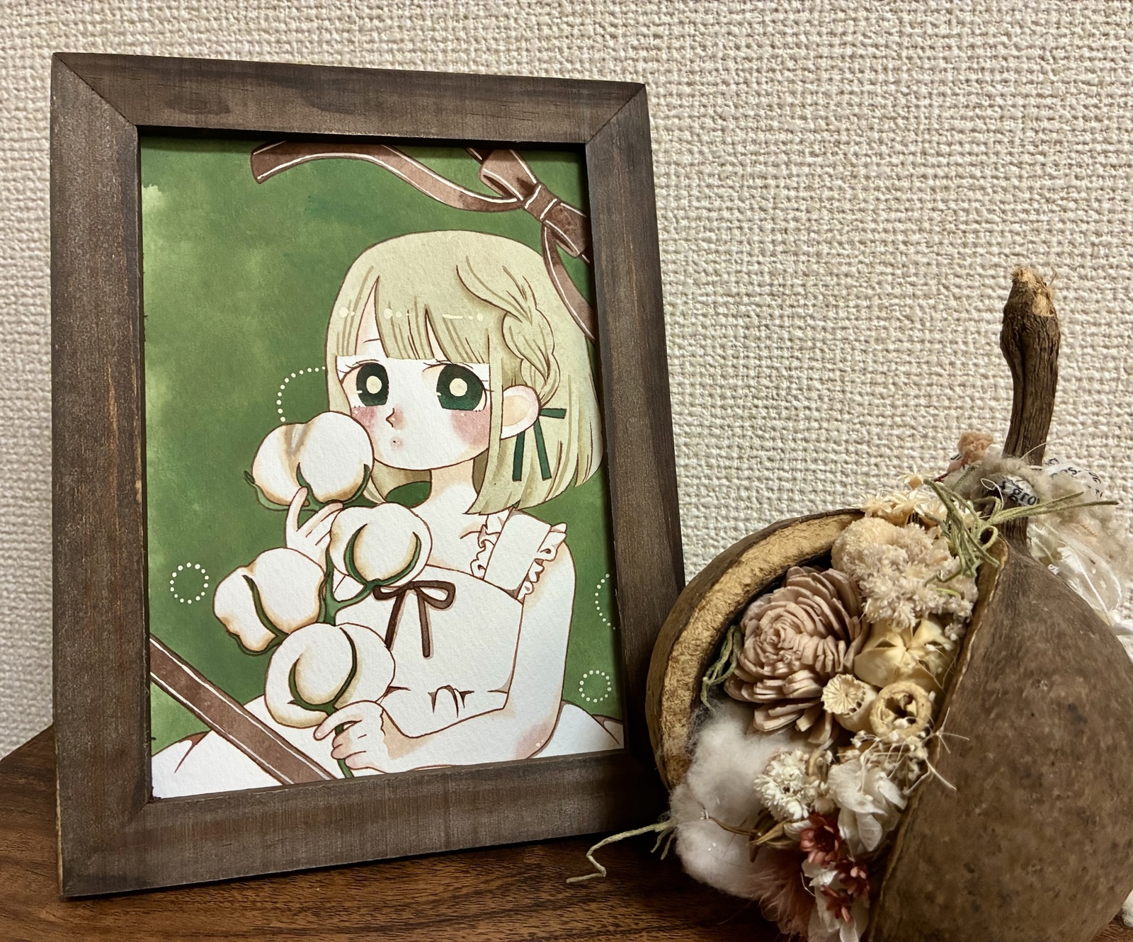 コットンフラワー<イラスト原画>
