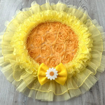 小さな‪❀.*ﾟゴールデンイエローカフェマット🌼直径55cm【着座30cm】