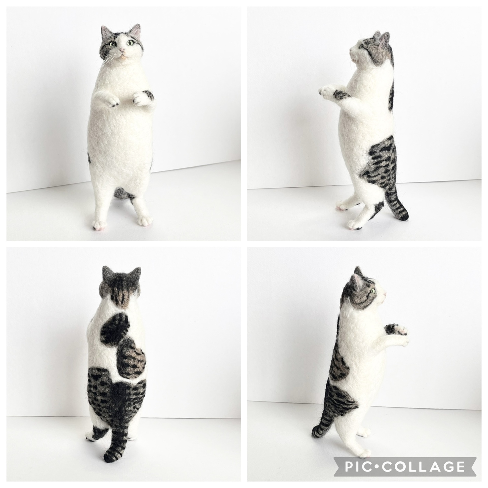 羊毛フェルト猫 うちの猫 （がす） ハンドメイド おまけ付き
