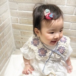 子供用つけ襟　コットン100%  かぎ編みスタイ　かぎ編み　つけ襟