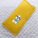 シーズー刺繍メガネケース　ピンク