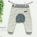 SALE＊80size＊やわらかlongモンキーパンツ　ボーダーと星柄