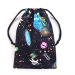 サイズ、タイプ選べる上履き袋☆シューズ袋☆巾着袋☆入園グッズ☆入学グッズ☆宇宙☆ロケット☆星☆ブラック