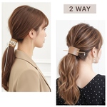 2WAY【革★ ライトブラウン】 本革 ヘアアクセサリー /ラップポニー マジェステ ヘアカフス