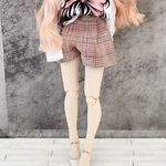 🩷ピンクチェックショートパンツ　22cmドール　ドール服　ピュアニーモ