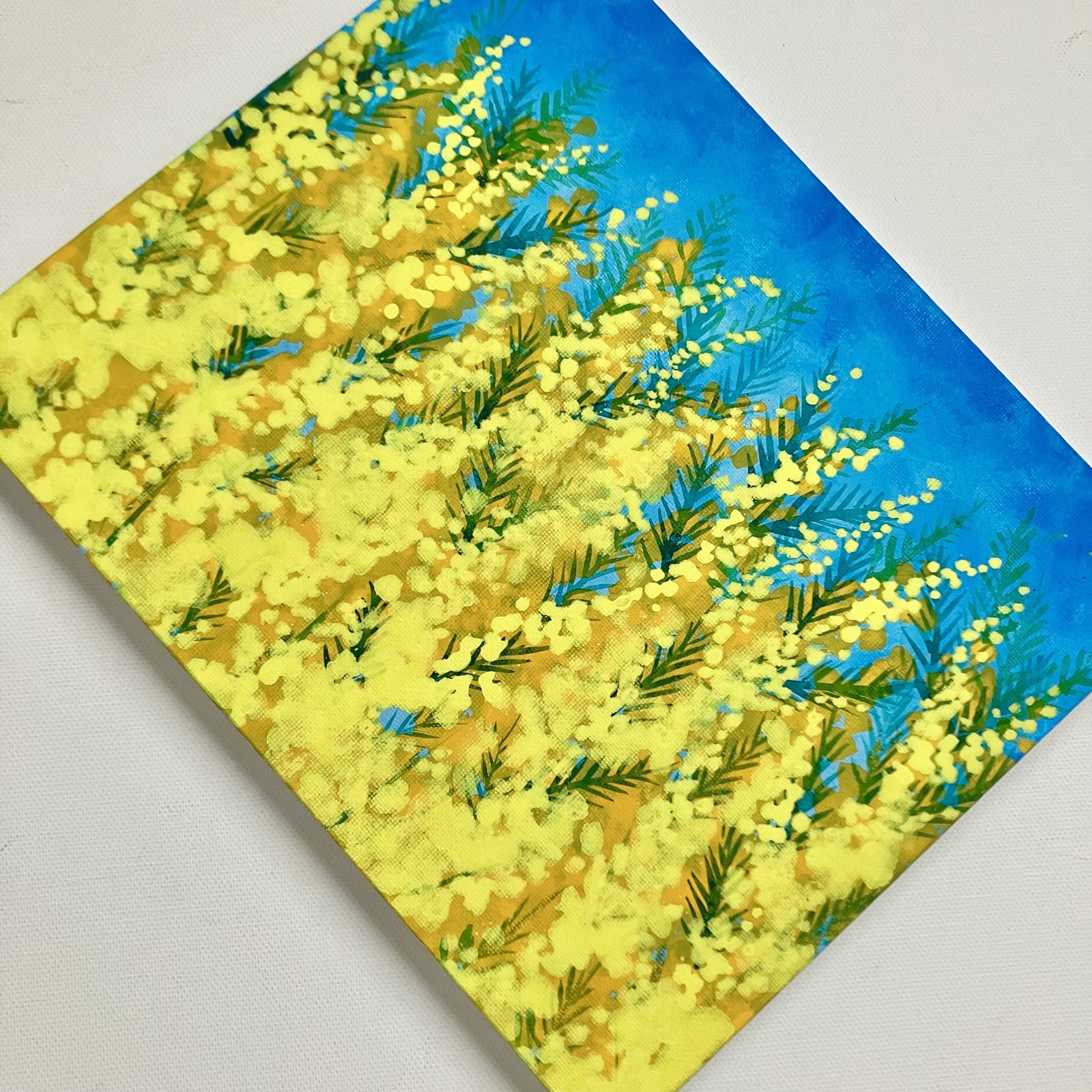 ミモザ＊絵画 原画 風景画 春 植物 花 インテリア プレゼント - shop 