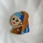 merci(ありがとう) 吹き出しブローチ　ビーズ刺繍