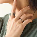 錫 (スズ) × silver リング【Line Hammered Tin Ring 】刻印 名入れ