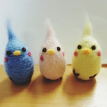 卵型のオカメインコ♥羊毛フェルトの小鳥さん。