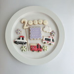 道路と車のお誕生日アイシングクッキーセット