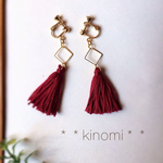 《再再再再再再再再再再再販♡》秋冬♡タッセルとゴールドダイヤのイヤリング＊＊red