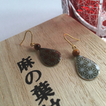 麻の葉ピアス《麹塵》