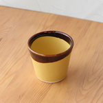 プリンタンブラー　黄色　カラメル　カップ　陶器