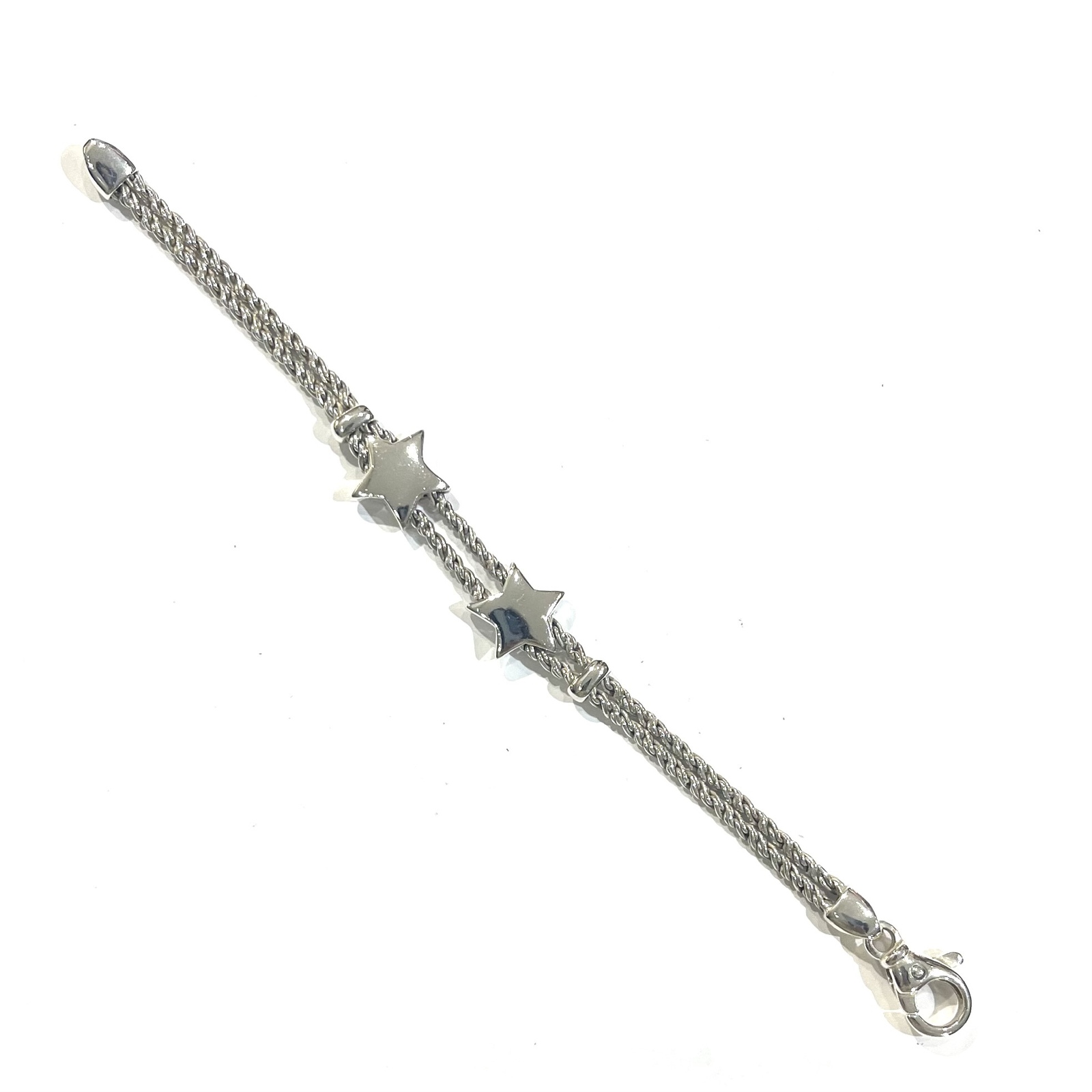 希少【TIFFANY&CO.】2217 イタリア製 ダブル星スターモチーフ ダブル