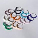 9色展開＊カラフルクリスタルのシルバーフープ＊レインボーシャイン＊ピアスのみ