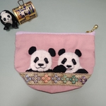 リーリーとシンシン♡両面パンダ刺繍ポーチ