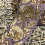 SALE 1m   実物のお色味と違う場合があります] インド刺繍リボン　花　インド刺繍　スパンコール　刺繍リボン　リボン　りぼん　シルバー