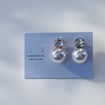 丸いビジュー×パールピアス・樹脂ピアス・イヤリング
