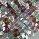 マルチカラー フローライト ロンデル カット 10×5-8 ビーズ 連 sb1904