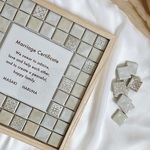 宝石のようなミニラスティカタイルの結婚証明書　marriage certificate