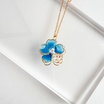 推し活にも♡5色から選べるお花ネックレス　青