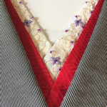正絹   花刺繍  半襟