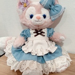 受注生産＊くすみブルーのエプロン付きワンピース